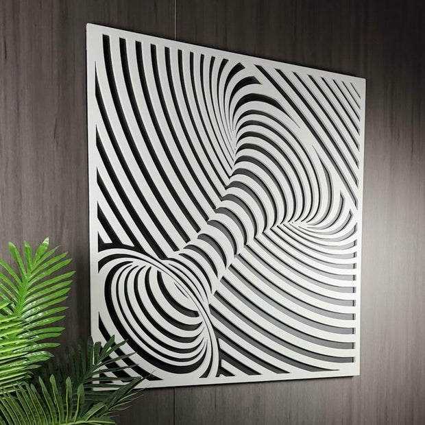 Abstract Geometric Wall Art Panel – Optical Flow Design - Figi Home