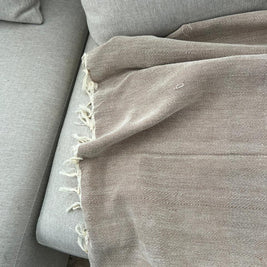 Beige linen couch cover