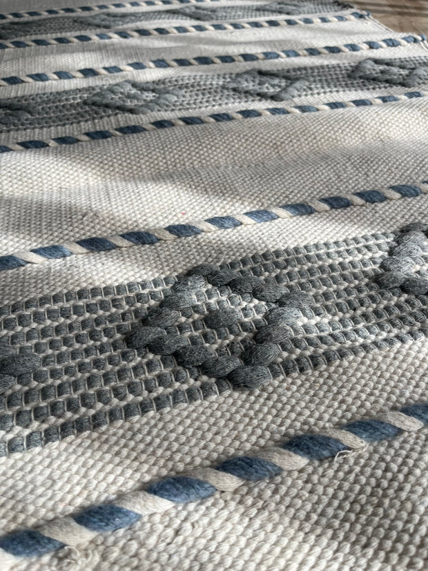 Blue & Grey Textured Kilim