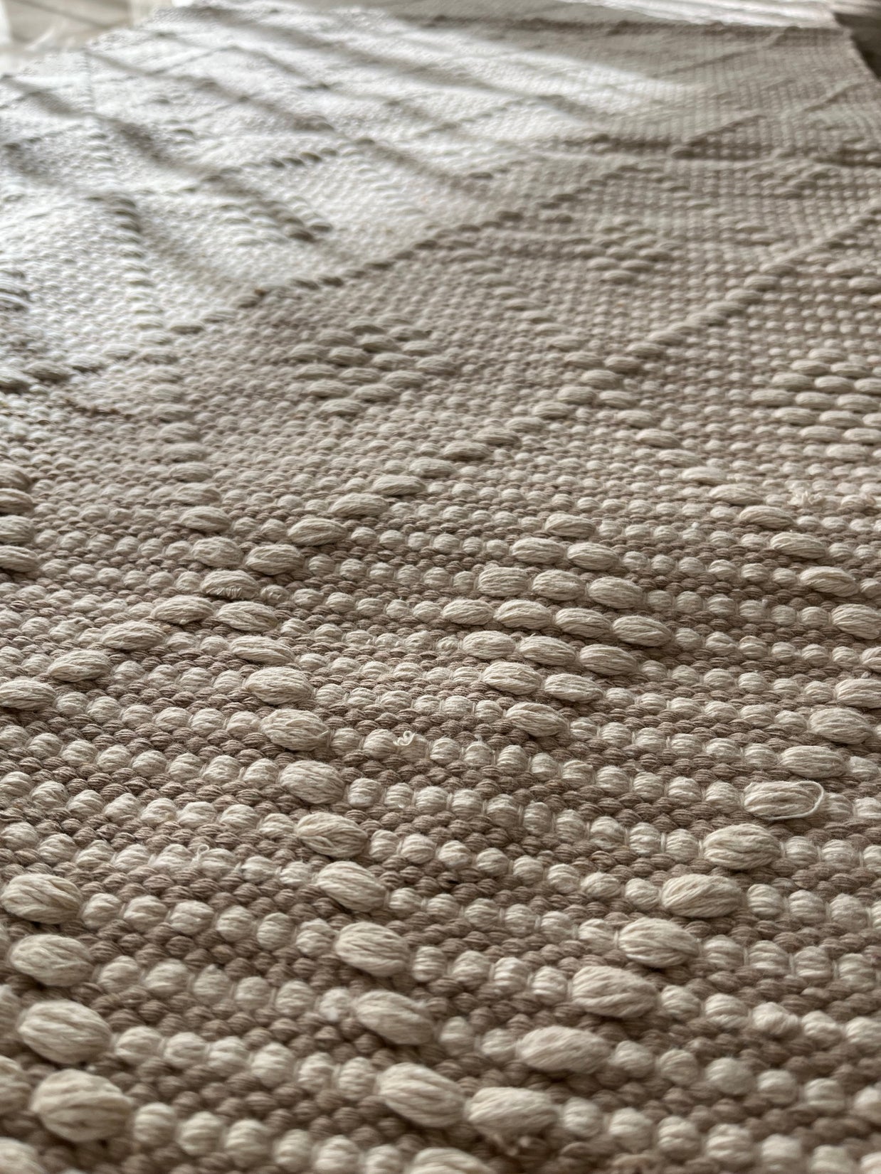 Beige Diamond Textured Kilim