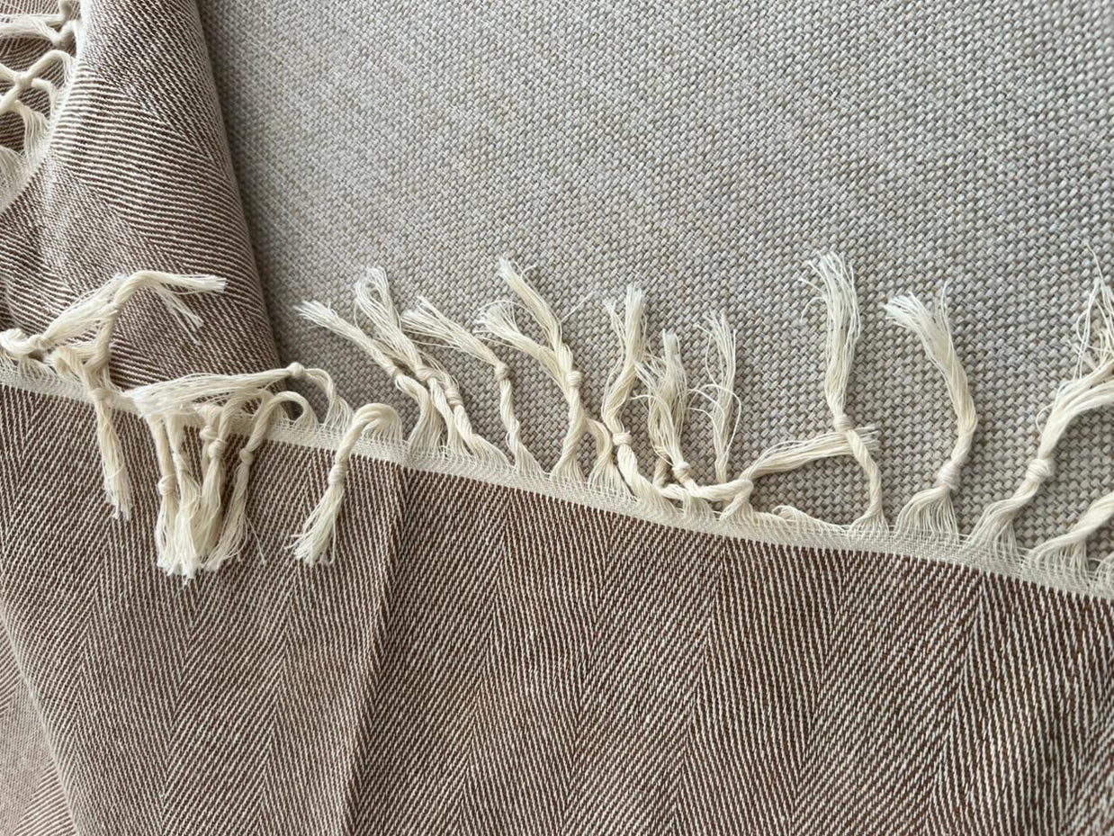 Beige linen couch cover