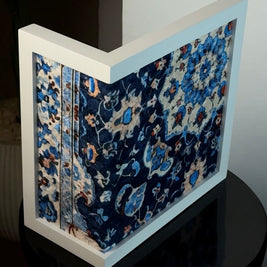 Corner Frame Wall Art – Blue Floral Design - Figi Home