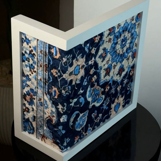 Corner Frame Wall Art – Blue Floral Design - Figi Home