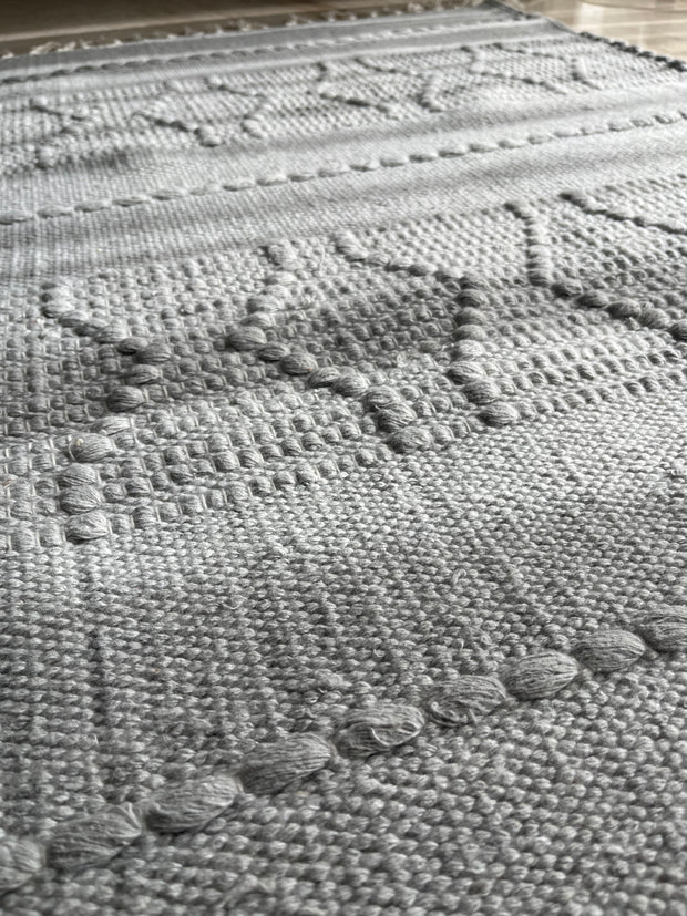 Soft Grey Textured Kilim