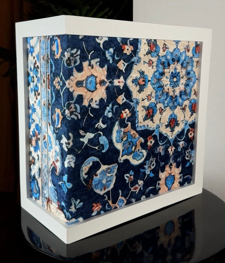 Corner Frame Wall Art – Blue Floral Design - Figi Home