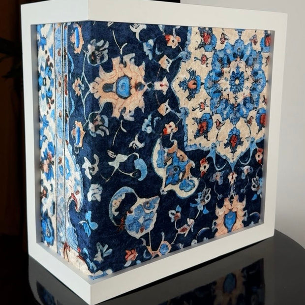 Corner Frame Wall Art – Blue Floral Design - Figi Home