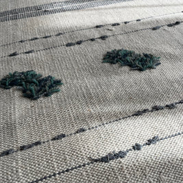 Grey & Teal Handwoven Kilim