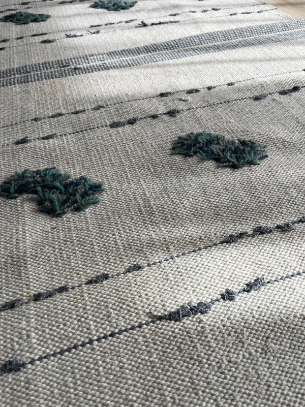 Grey & Teal Handwoven Kilim