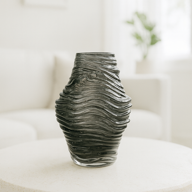 Obsidian Lines Vase