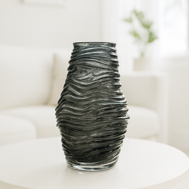 Obsidian Lines Vase