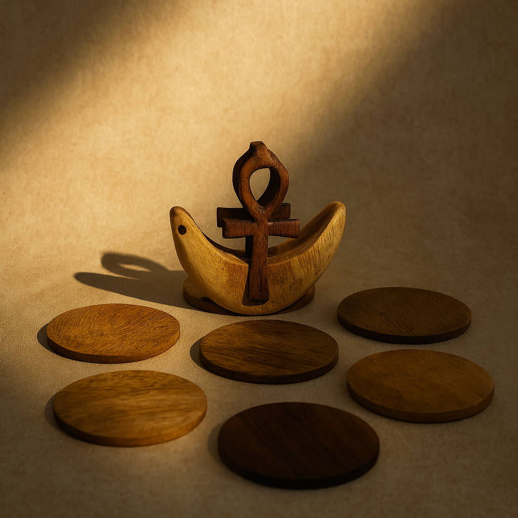 Ankh Wooden Coaster Set