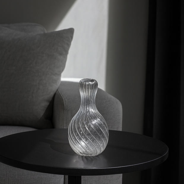 Blue Swirl Glass Vase