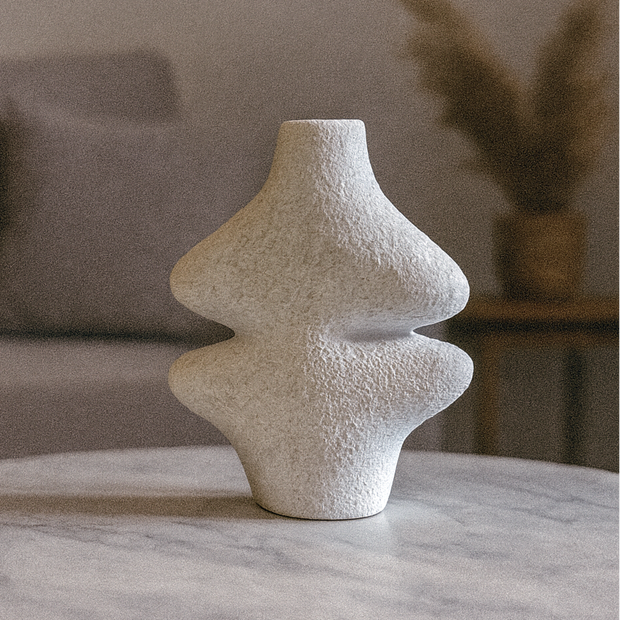 Handmade White Pottery Vase – Unique Design

