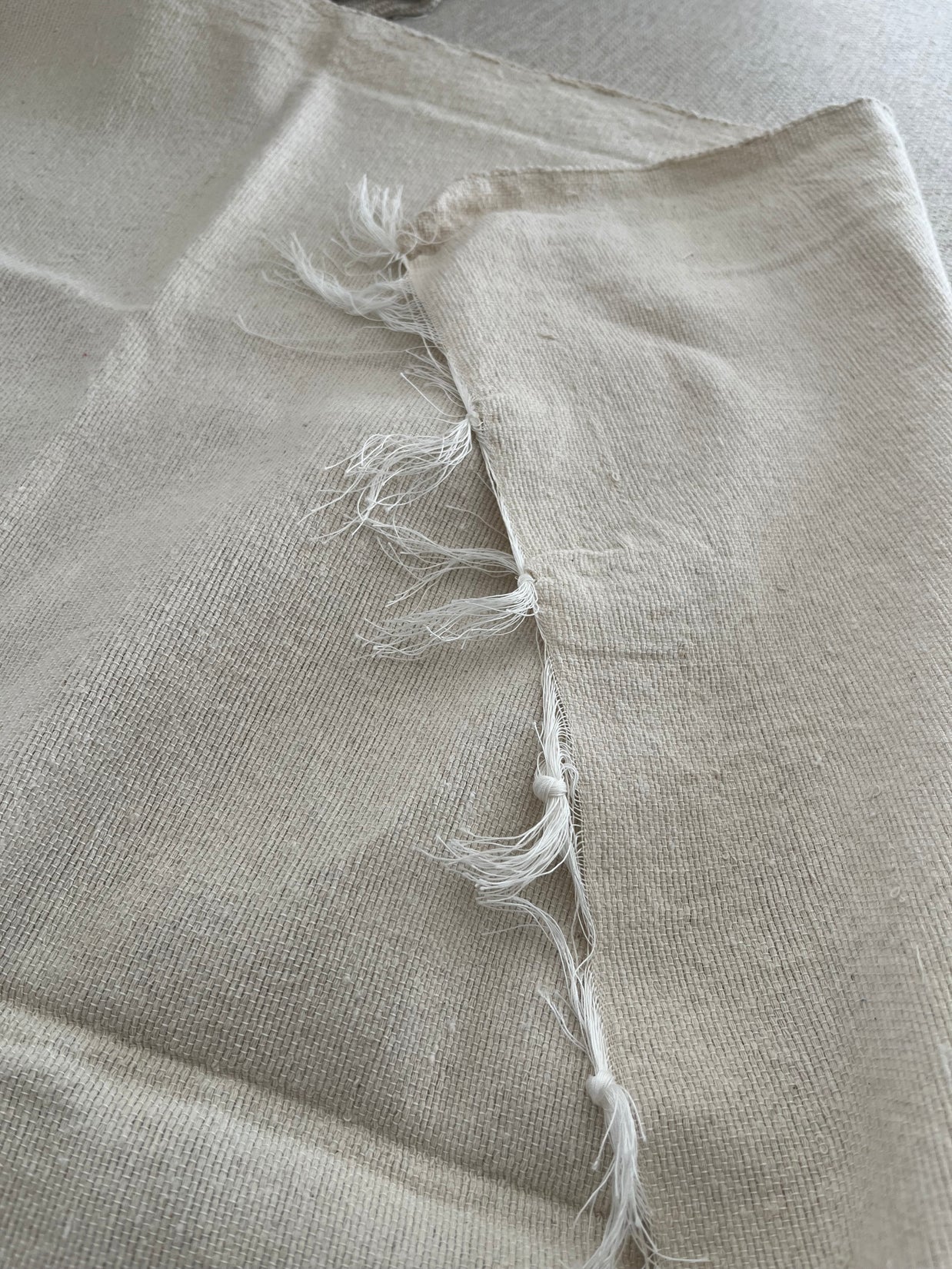 Seren Beige Linen-Cotton Throw