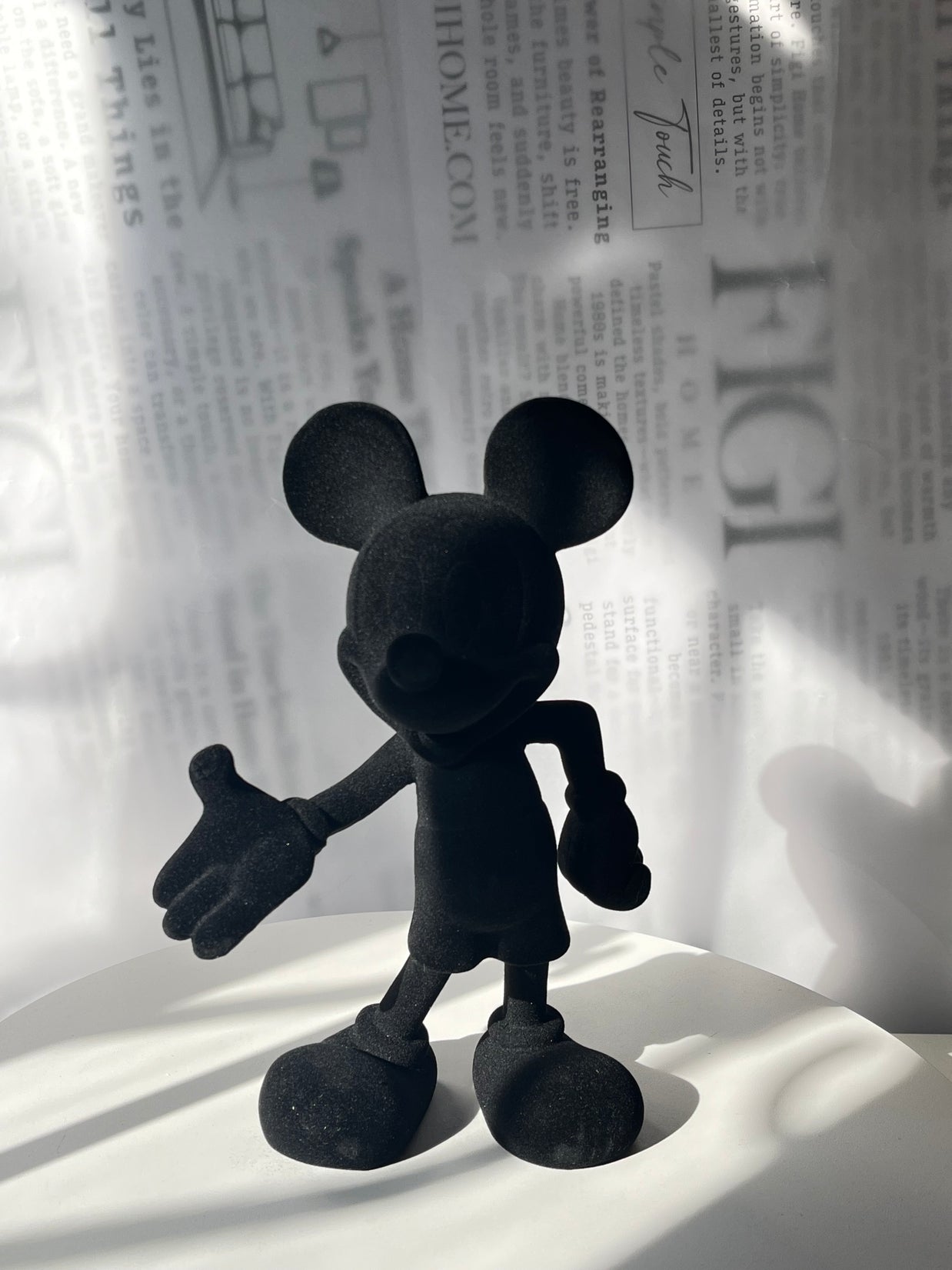 Velvet Standing Mouse Sculpture