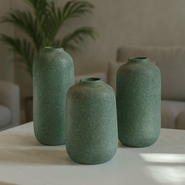 Evergreen Matte Vase Set