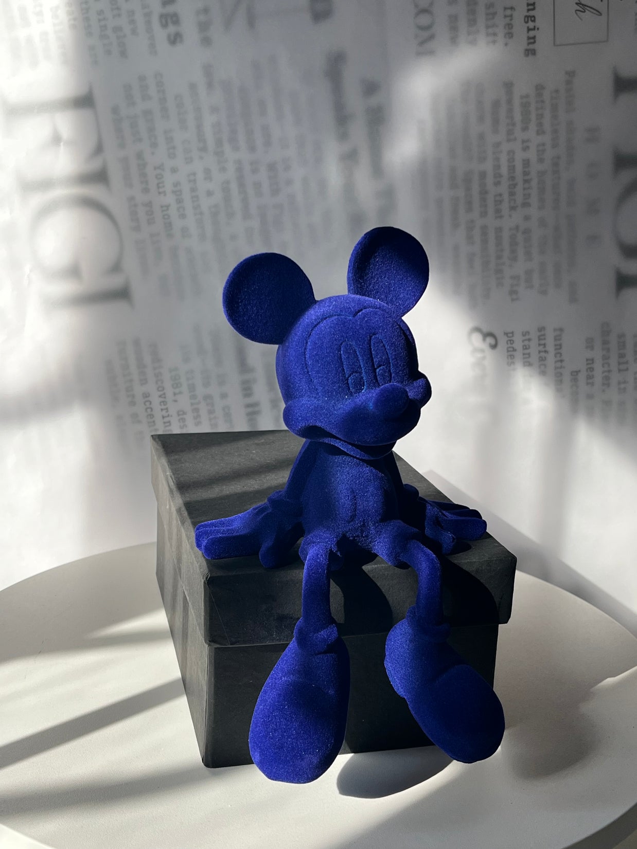 Velvet Sitting Mouse Sculpture