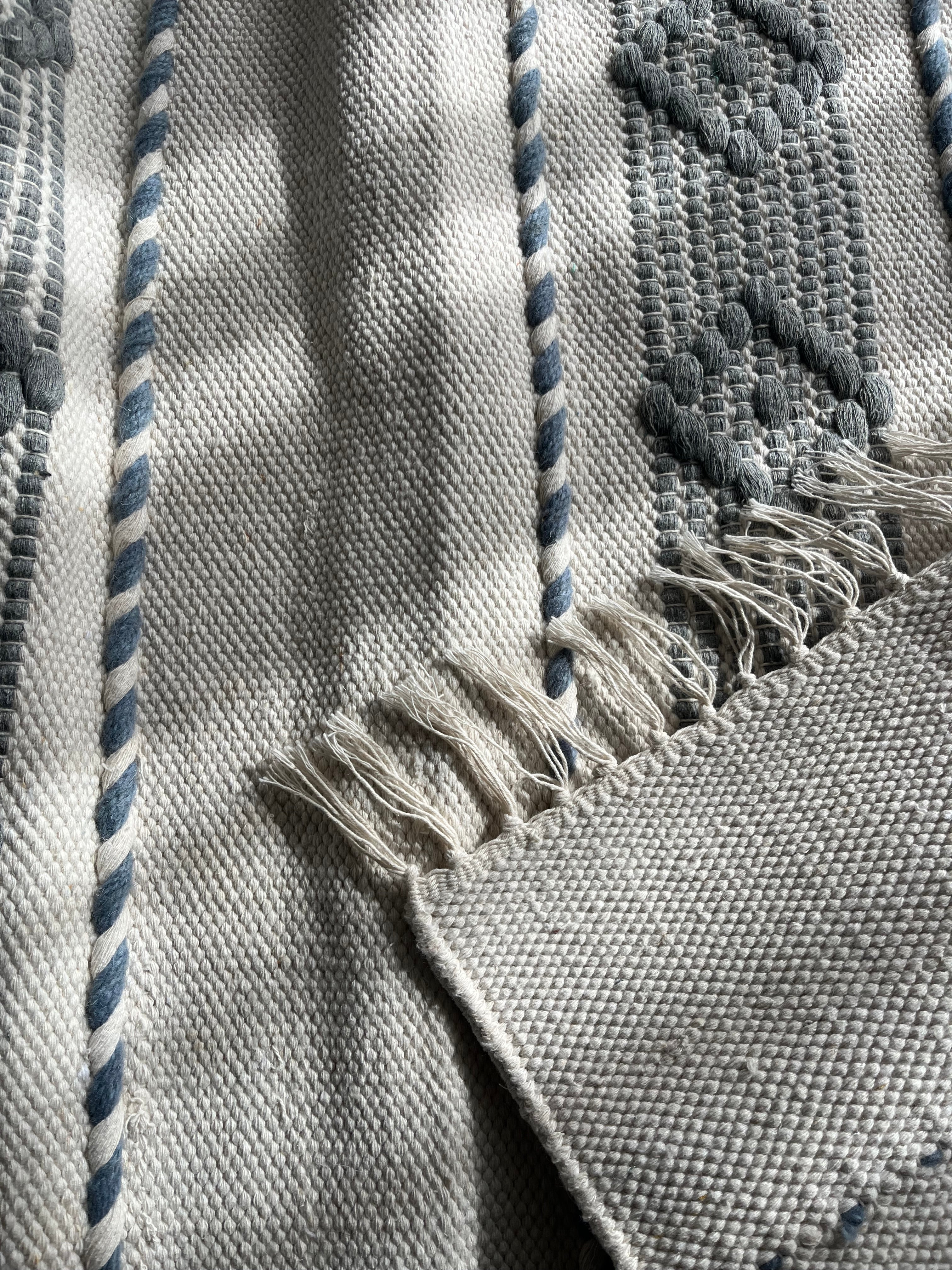 Blue & Grey Textured Kilim