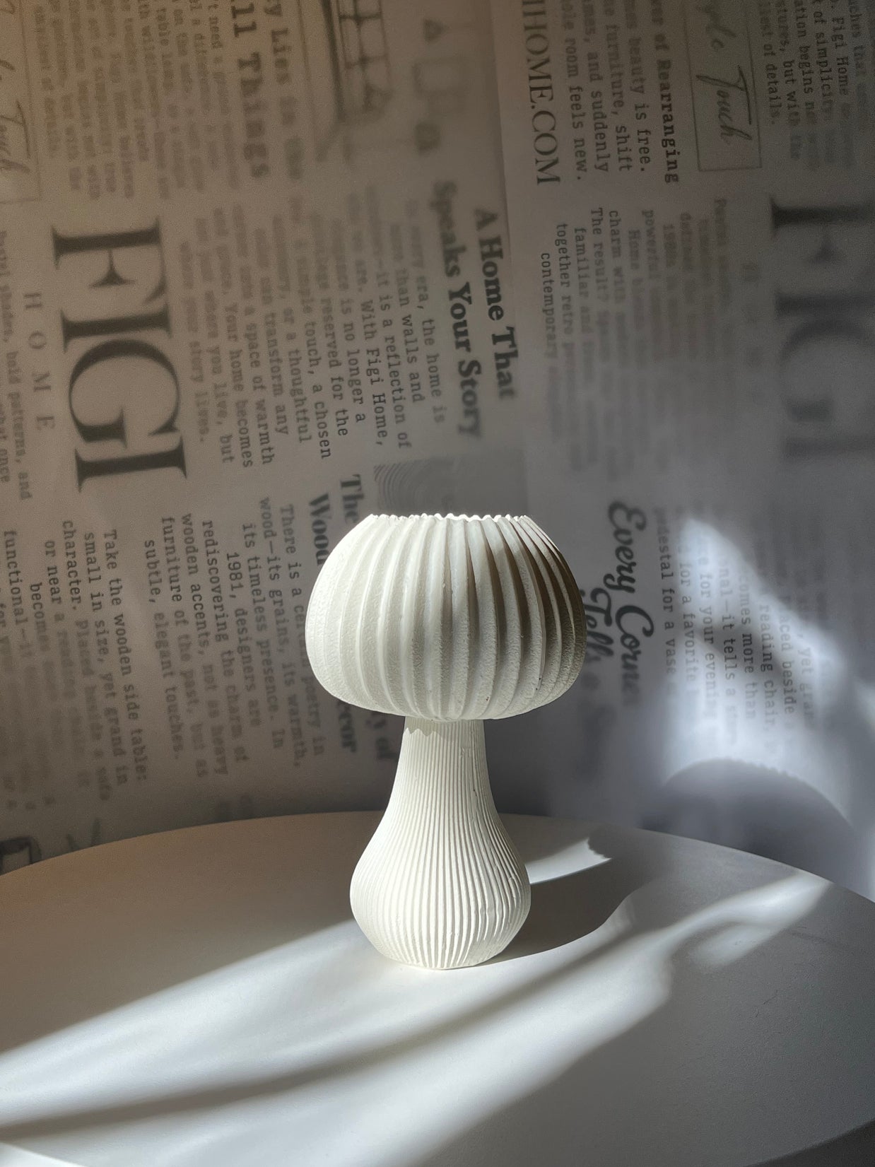 Ribbed Mushroom vase
