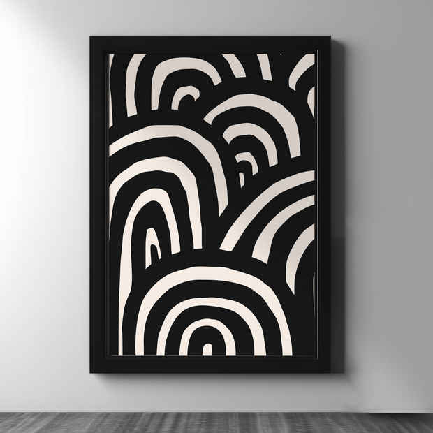 Black & Cream Abstract Line Art – Set of 2 - Figi Home