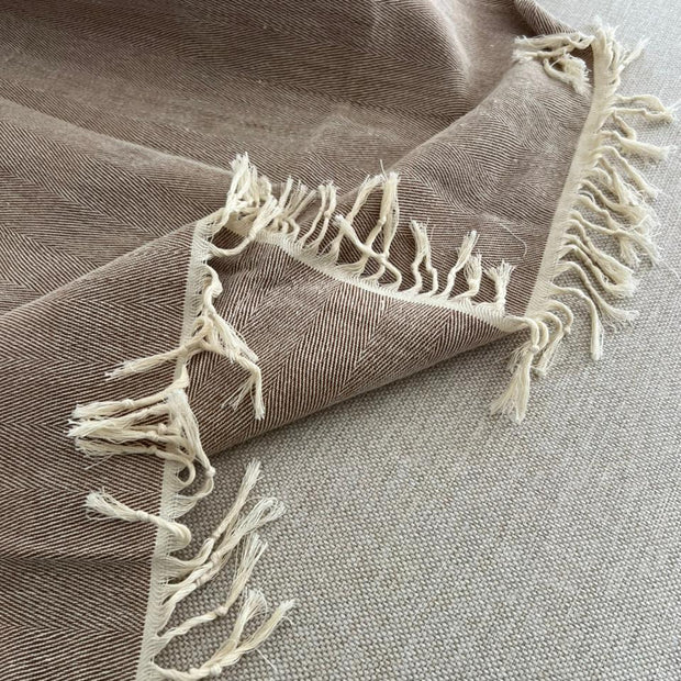 Beige linen couch cover