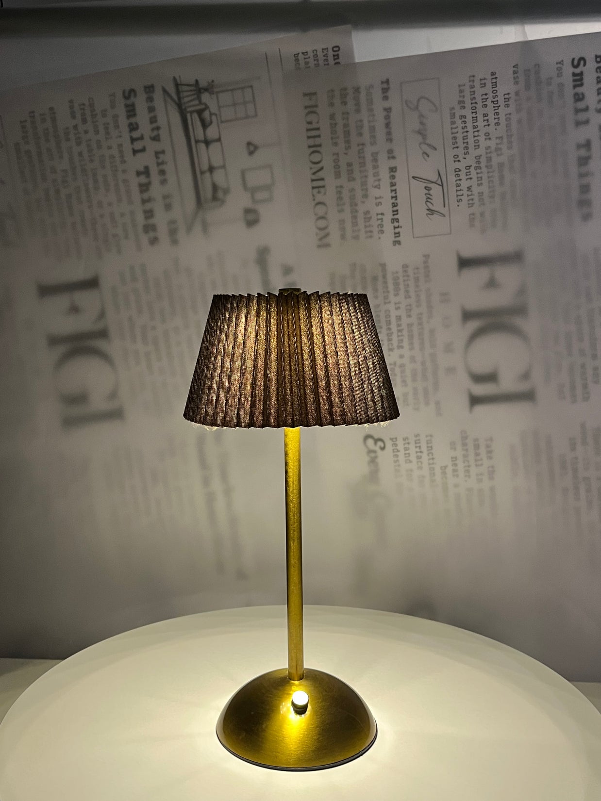 NOIR Pleated Brass Lam