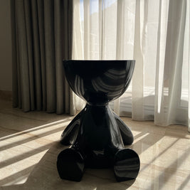 Noir half head side table