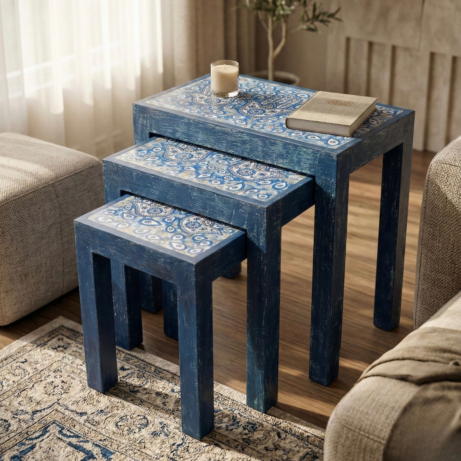 Hamsa Nested Side Table Set (3 pieces)