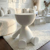White half head side table