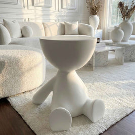 White half head side table