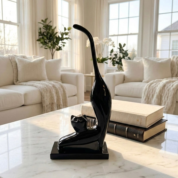 Midnight Elegance Cat Sculpture