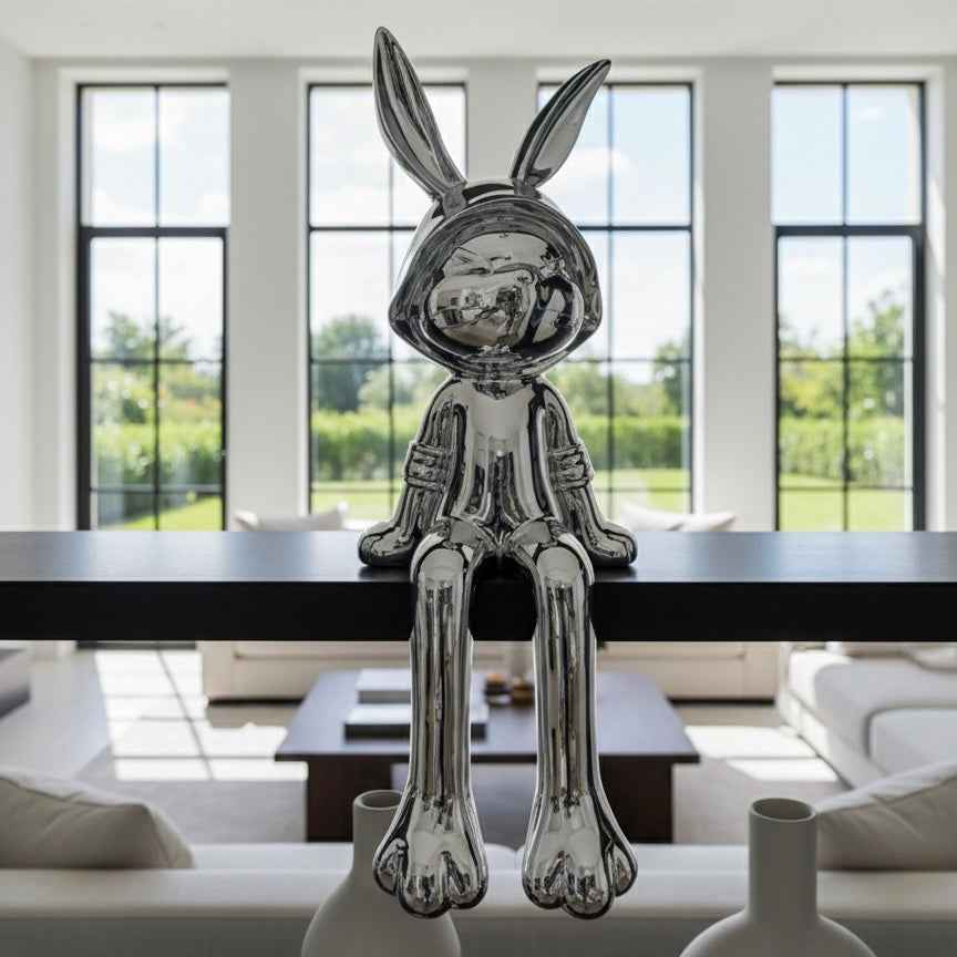 Chrome Bunny Sculpture – Figi Home