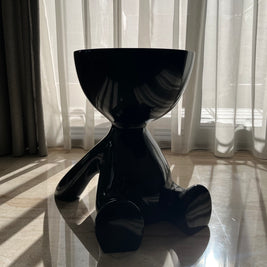 Noir half head side table