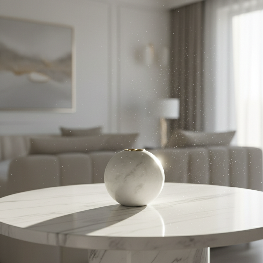 Marble Sphere Candle Holder