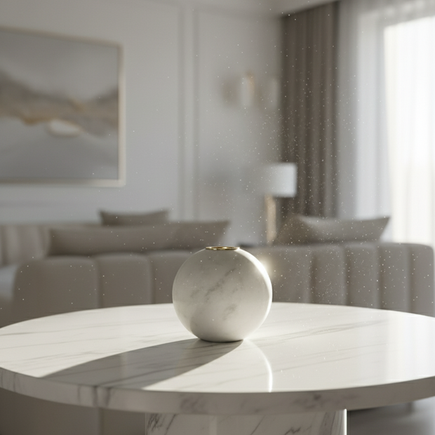 Marble Sphere Candle Holder