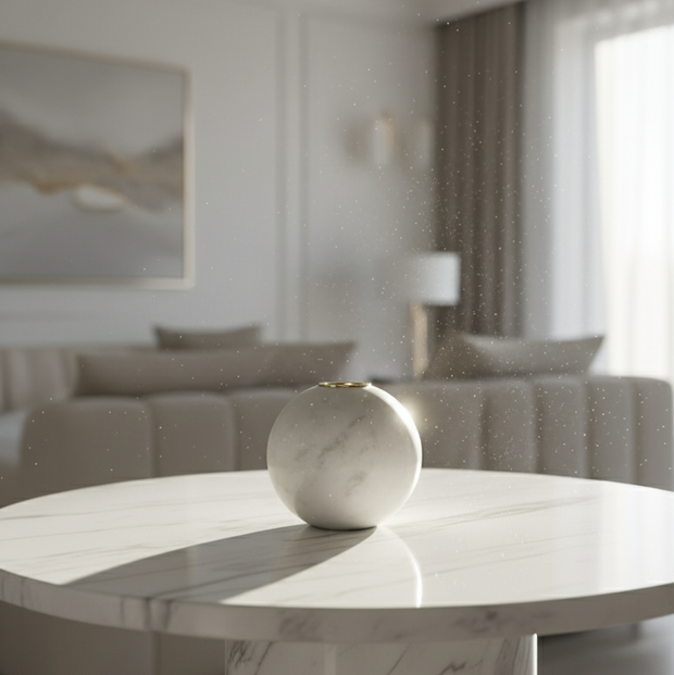 Marble Sphere Candle Holder
