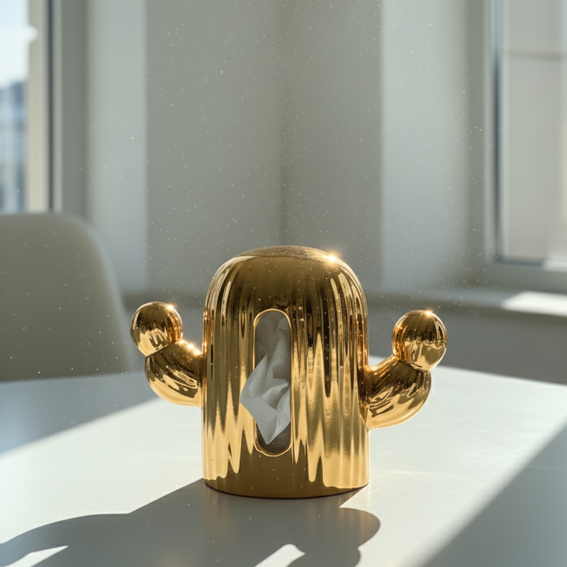 Abstract cactus tissue box