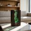 Wood Frame Glass Vase