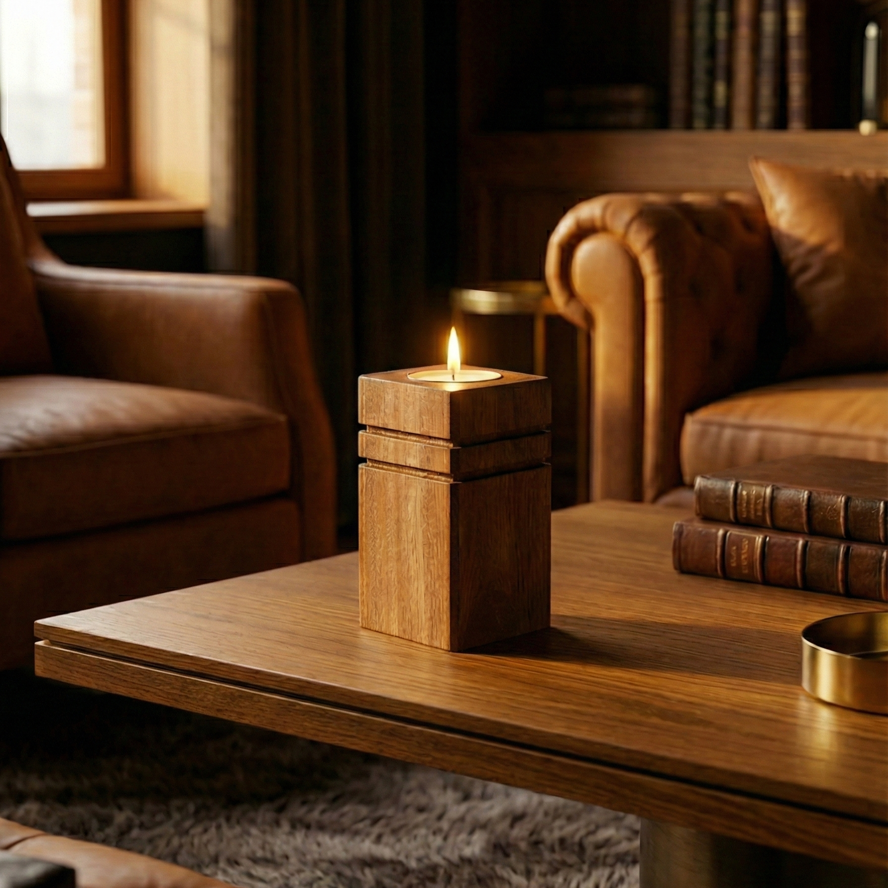 Tall Wood Candle Holder - Figi Home