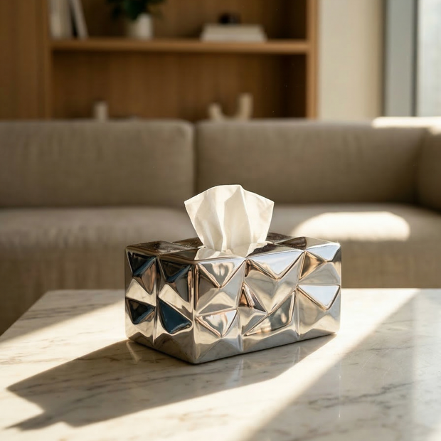 Faceted Tissue Box Cover