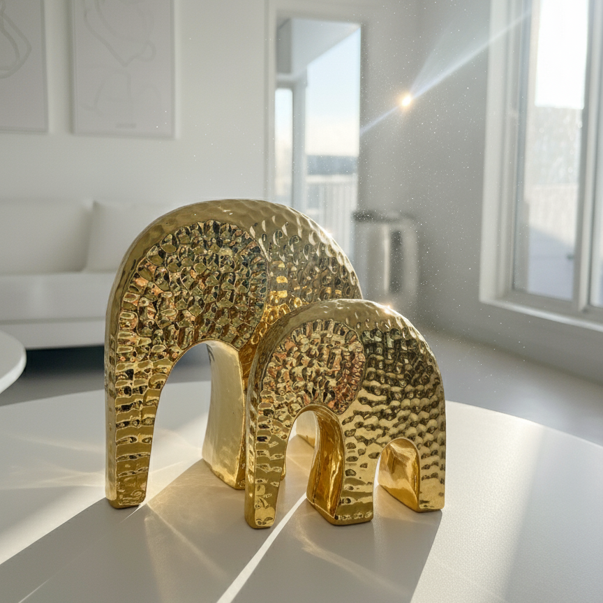 Golden Harmony Elephants (Set of 2)