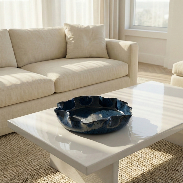 Ripple Edge Glazed Clay Bowl - Figi Home