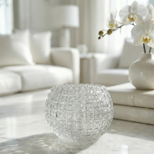 Ribbed Glass Tea-Light Holder