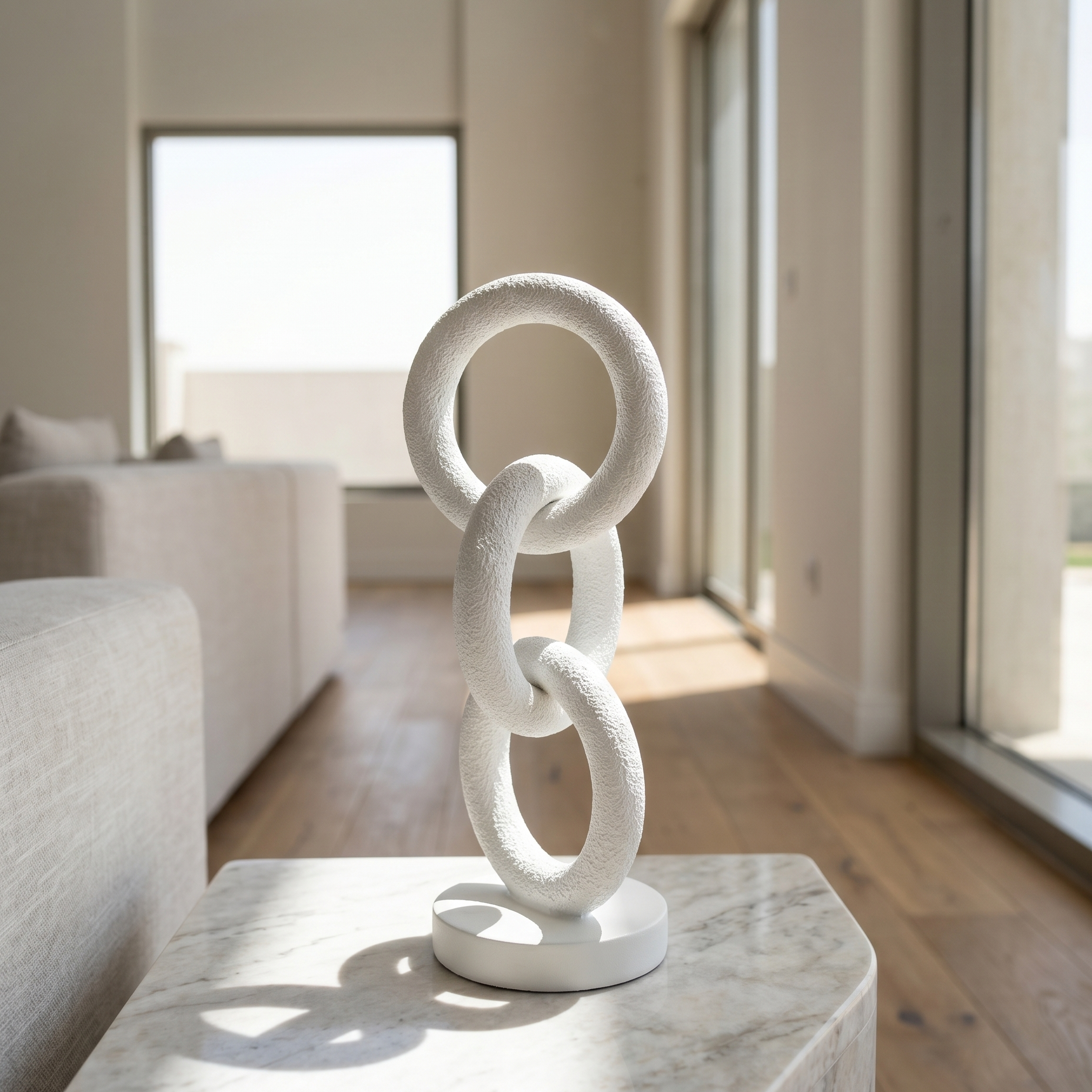 Stacked Chain Ring Sculpture