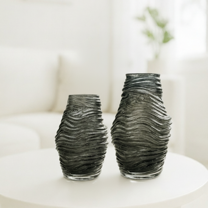 Obsidian Lines Vase