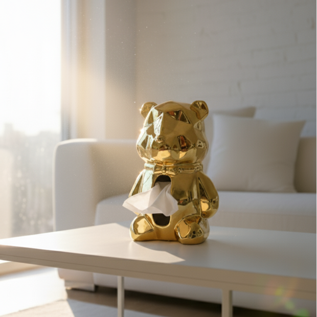 Gilded Bear Tissue Holder