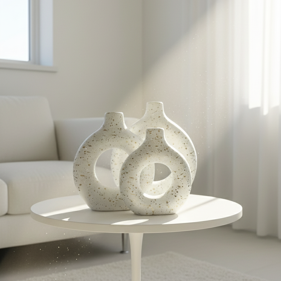 Speckled Loop Vase Set