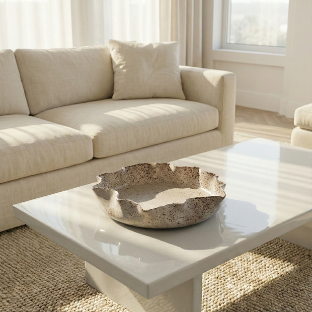 Ripple Edge Glazed Clay Bowl - Figi Home