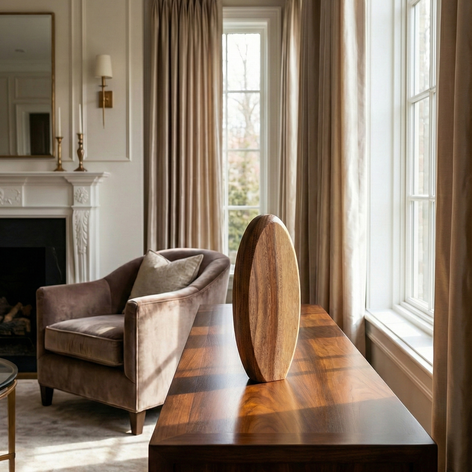 Oval wooden holder - Figi Home