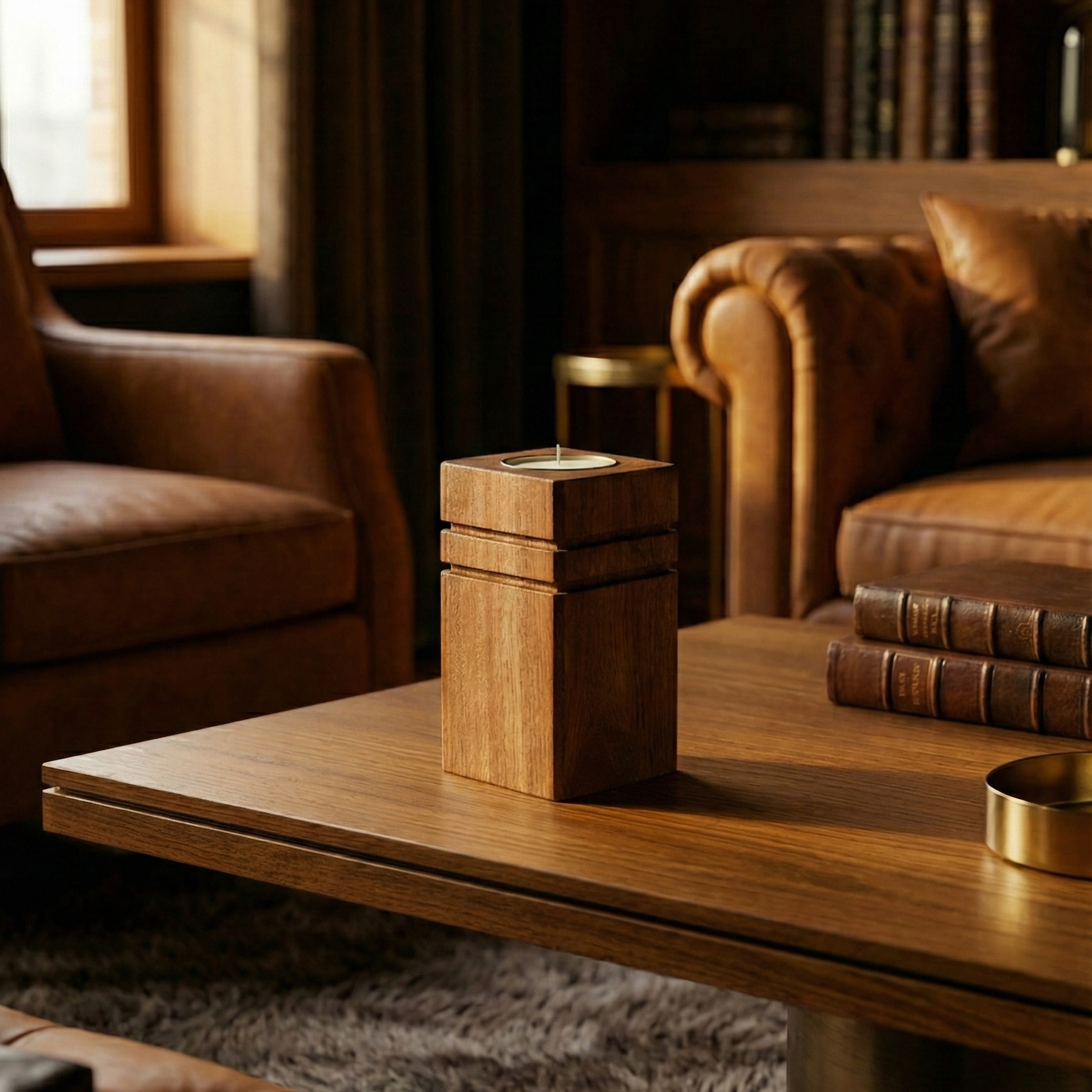 Tall Wood Candle Holder - Figi Home